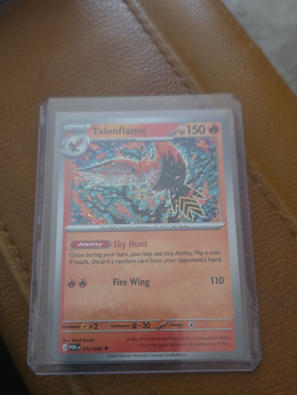 Pokemon Talonflame Print - Orange, Red, Blue Accents
